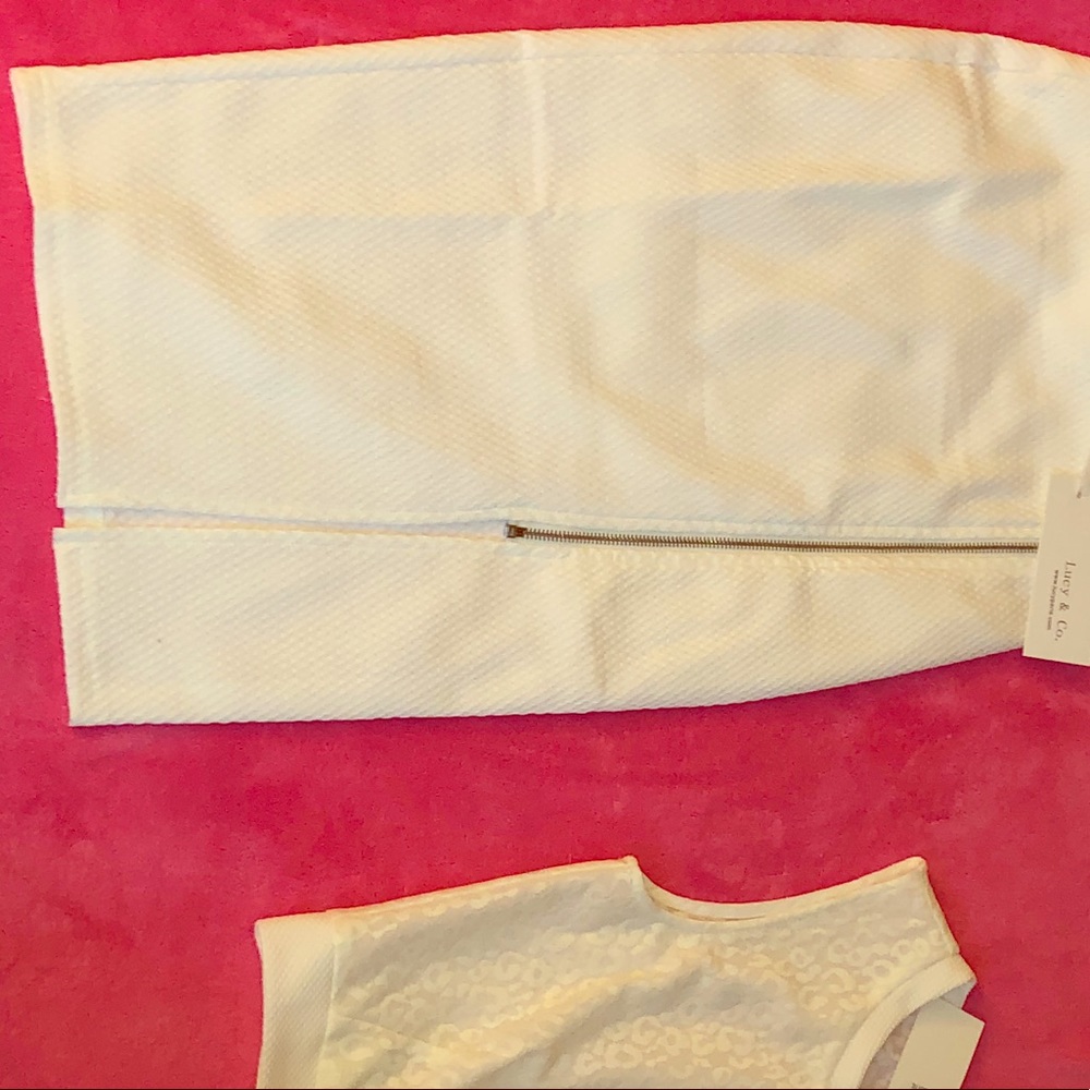 White pencil skirt with matching top